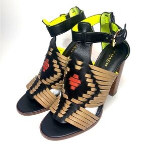 COACH Lorrie Woven Leather Sandals | 9B